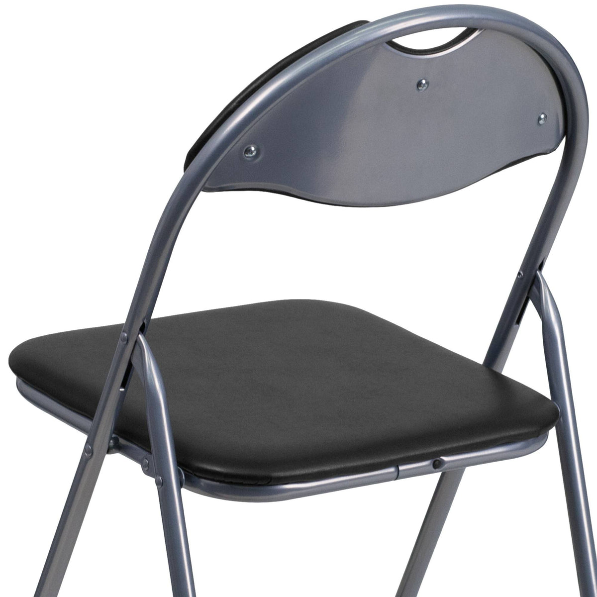 Black Vinyl Metal Folding Chair 4 Pk A481