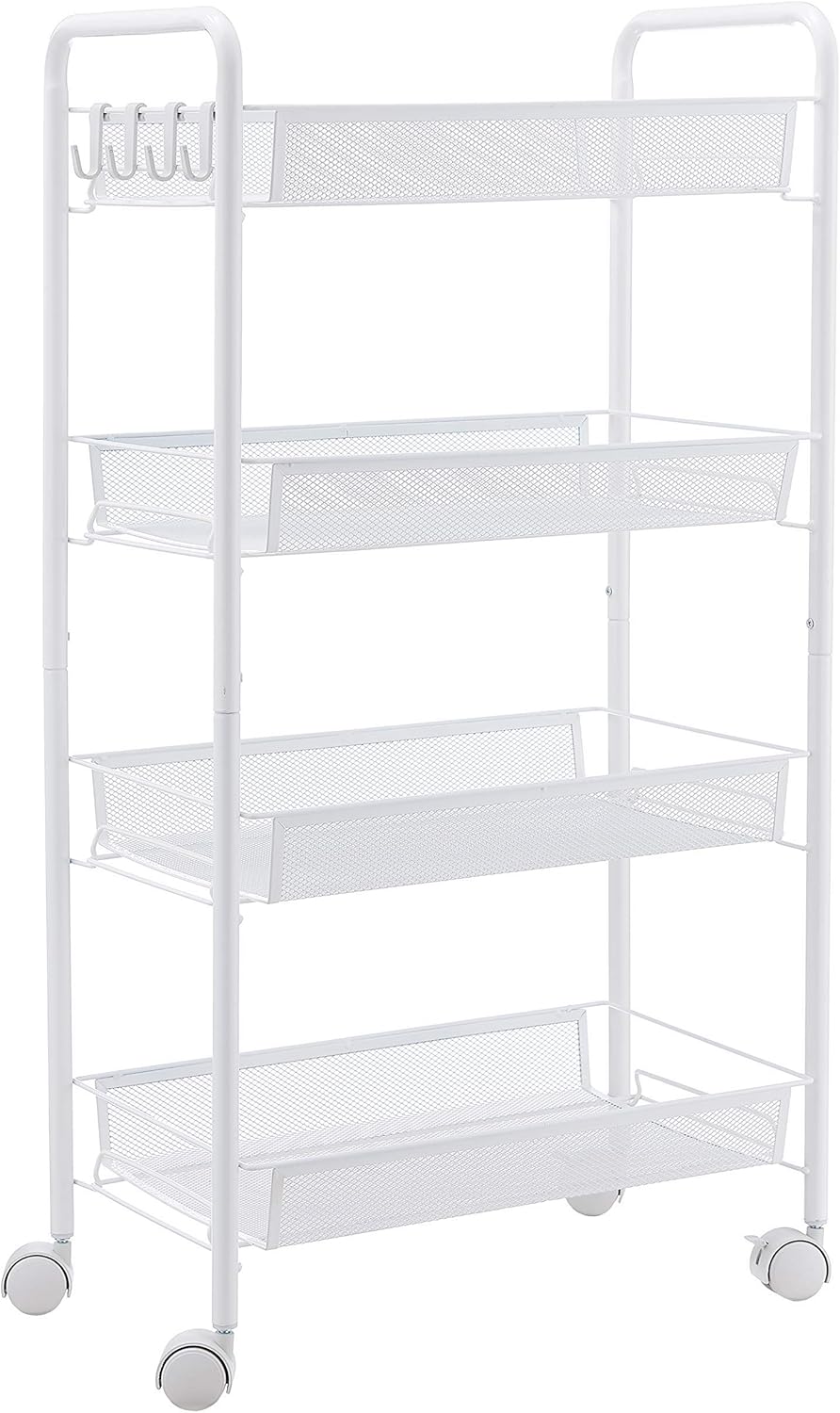 3-Tier Rolling Utility Storage Cart with Wheels, Black Z167