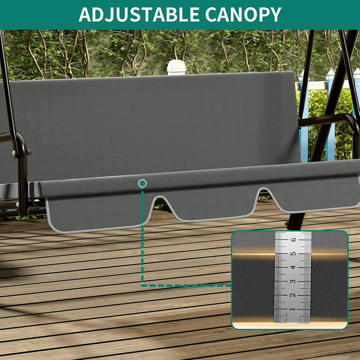 3-Person Outdoor Canopy Patio Swing Chair with Stand O2094