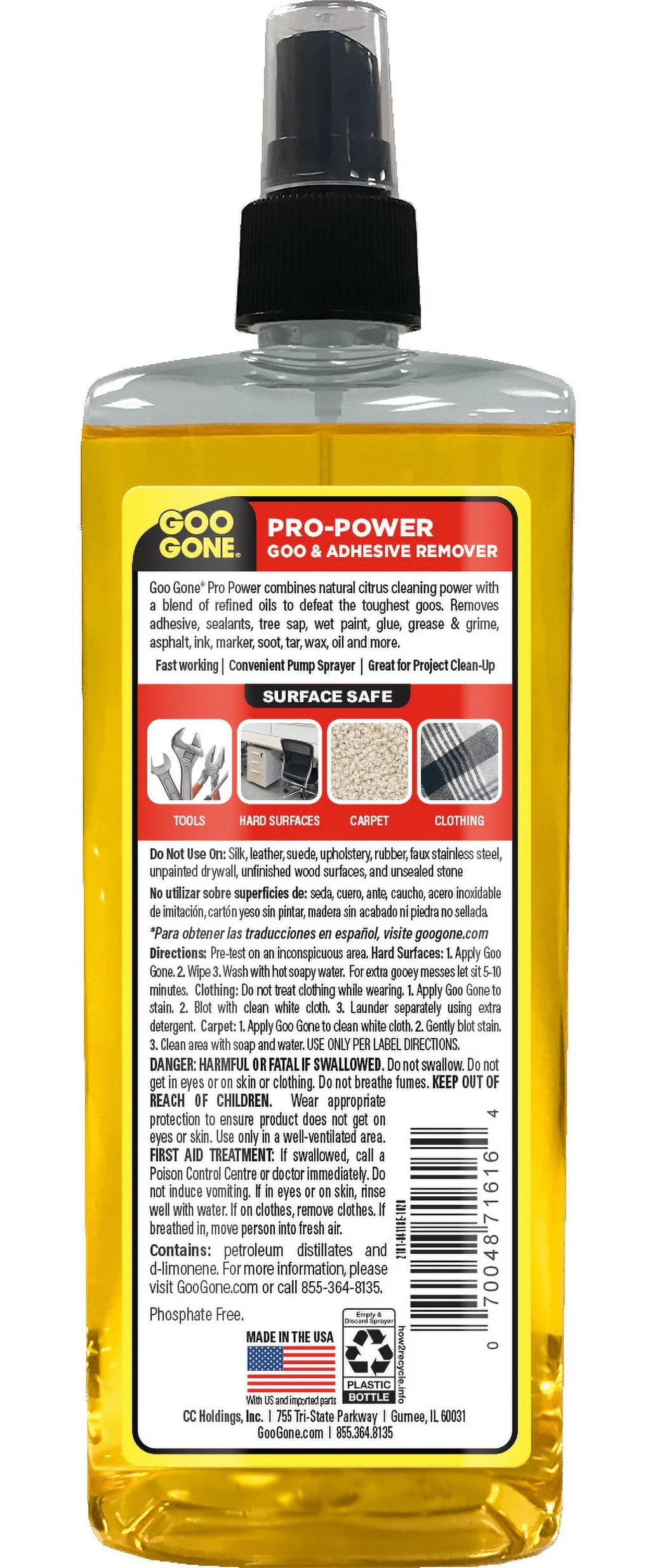 Adhesive, Grease & Tar Remover Spray, Orange Citrus Scent, 16 oz K878