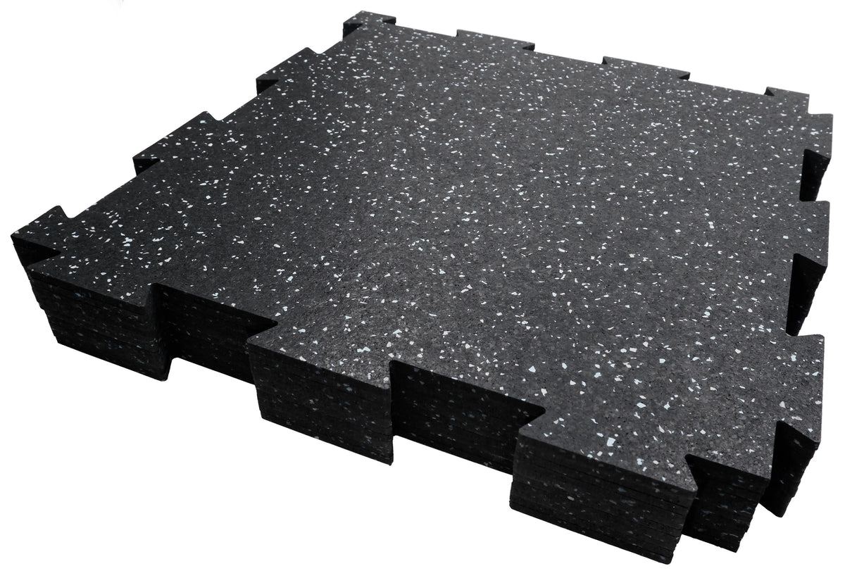19 x 19 x 6mm Fitness Rubber Tiles, 23.5 SF, Grey, 10 Piece L508