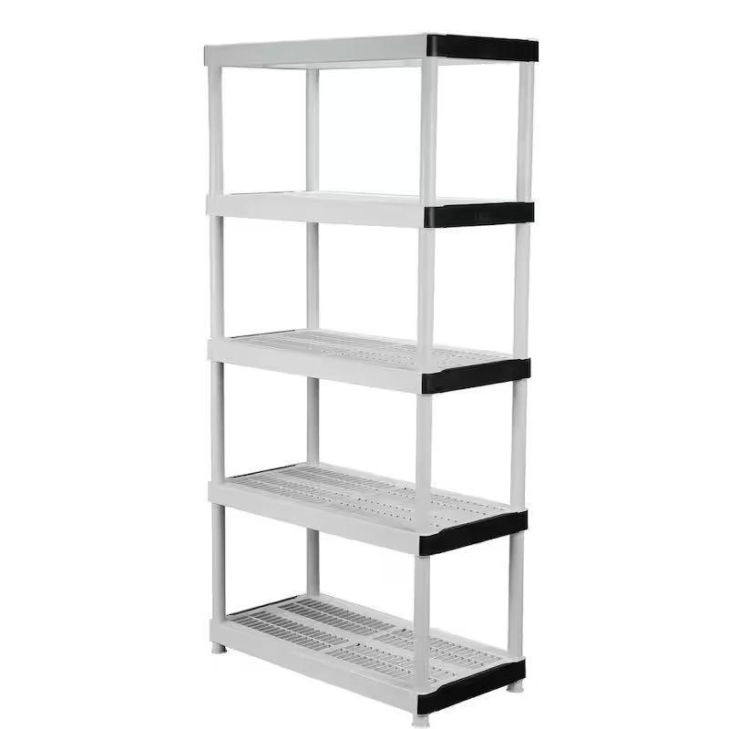 5-Tier Plastic Garage Storage Shelving Unit in Gray T58042