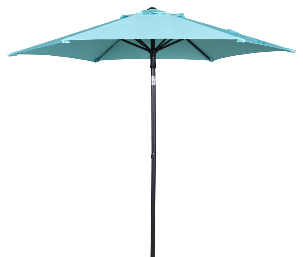 7.5 Foot Round Market Umbrella Black & White Cabana Stripe V9217