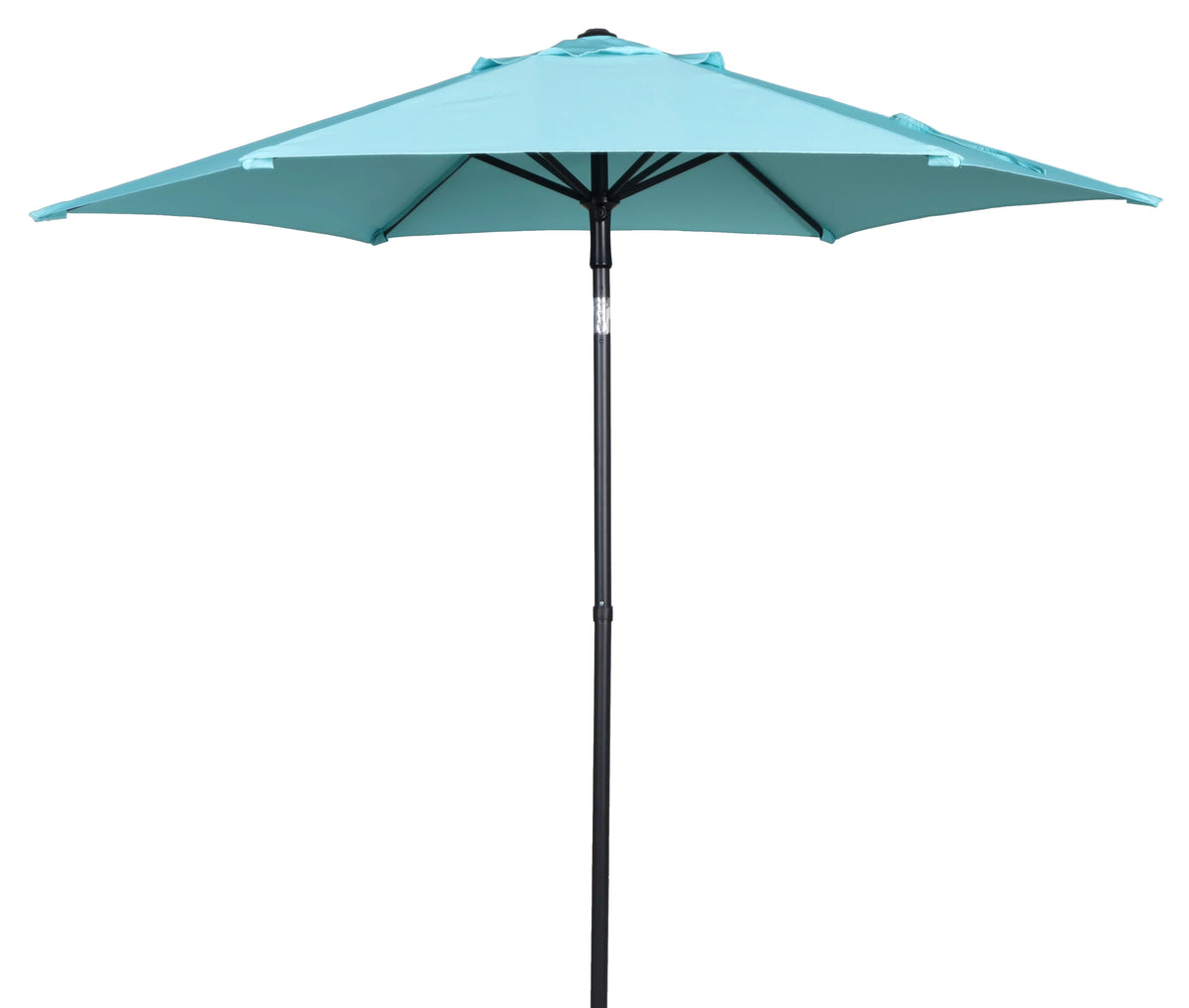 7.5 Foot Round Market Umbrella Black & White Cabana Stripe V9217