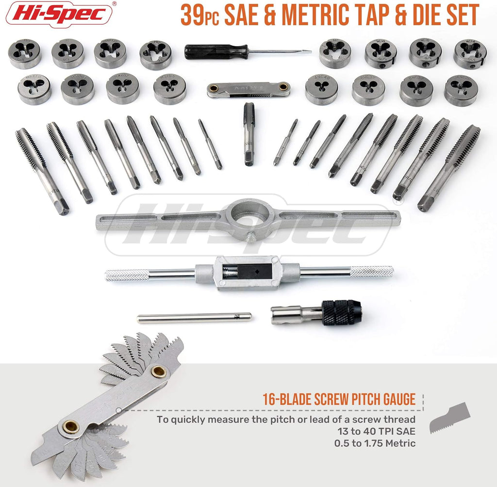 39 Piece SAE & Metric Tap & Die Set B6734