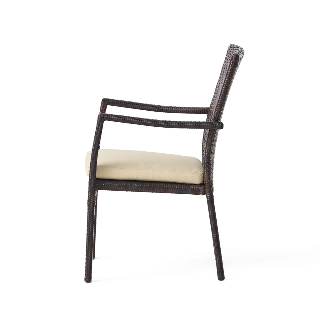 Multibrown Wicker Outdoor Dining Chair Set of 2 L505715