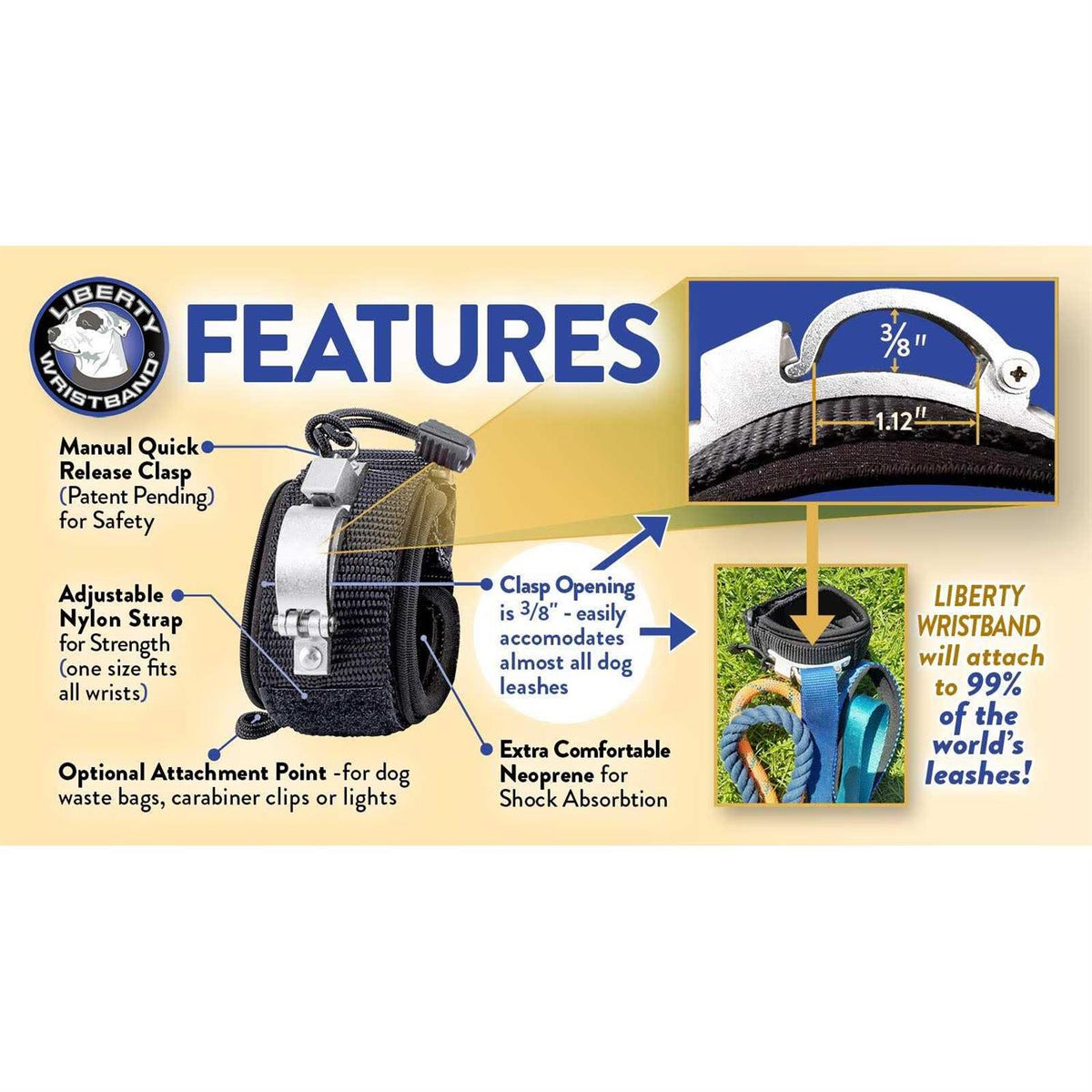 Hands Free Dog Leash Wristband U3588