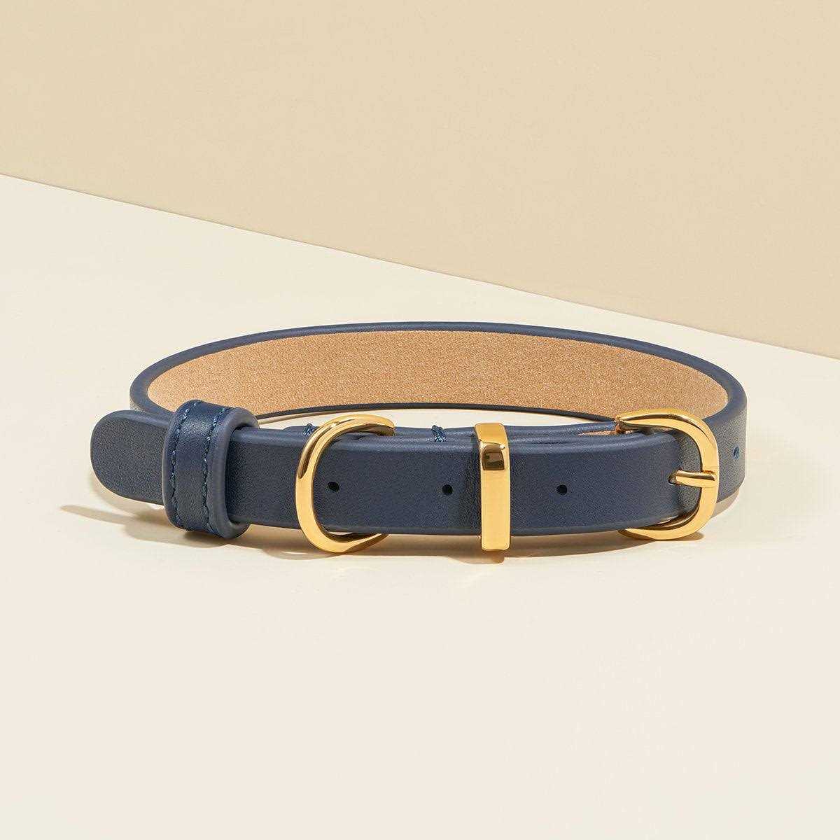 Genuine Leather & Microfiber Dog Collar D9659