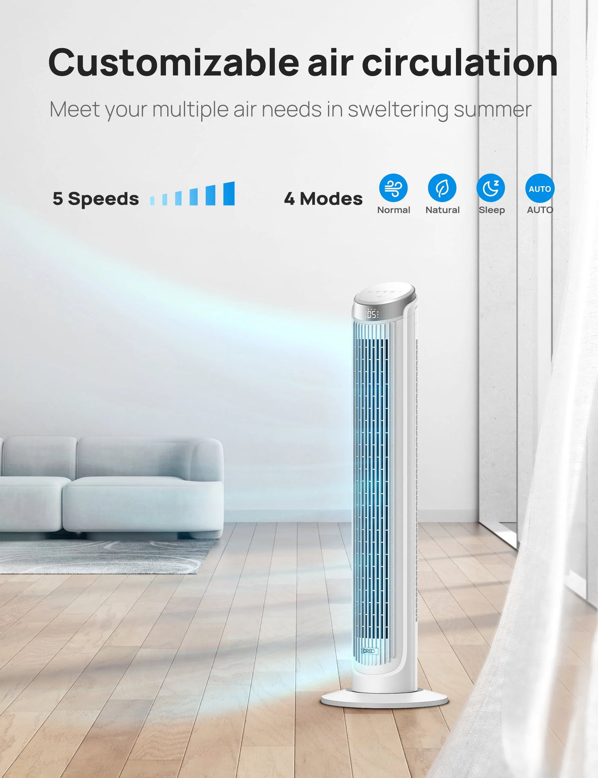 40 Inch Oscillating Tower Fan with Remote P791