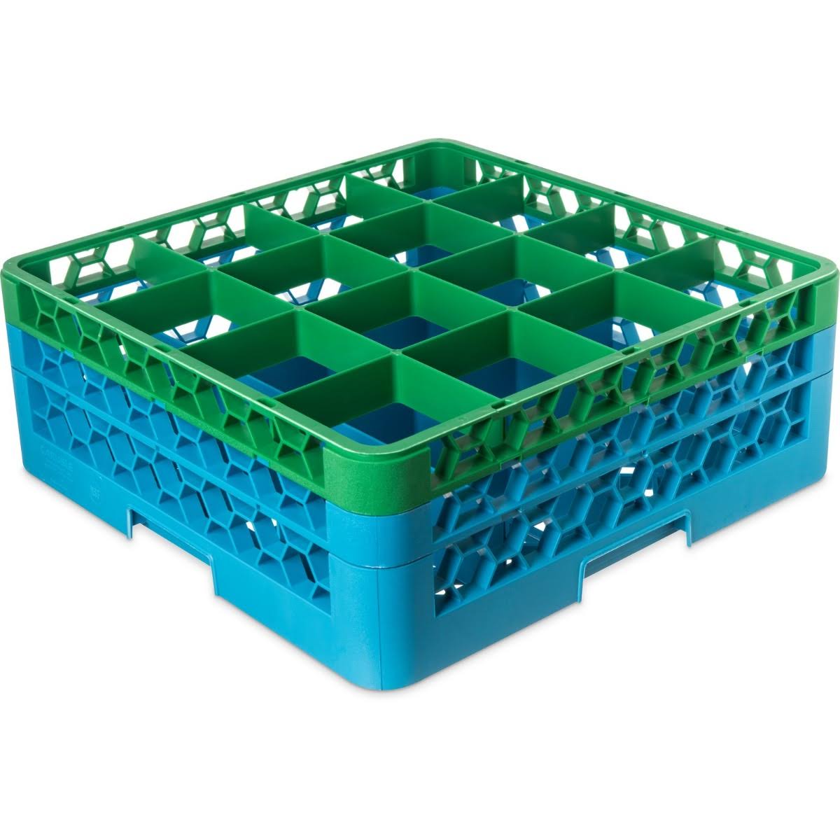 16 Compartment Green Glass Rack with 2 Extenders L1932