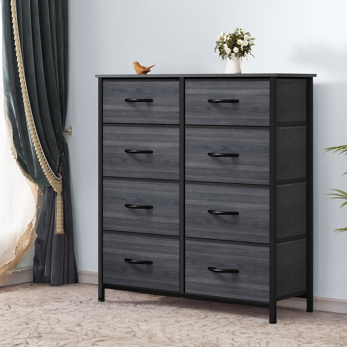 8 Drawer Fabric Storage Dresser with Steel Frame T7218