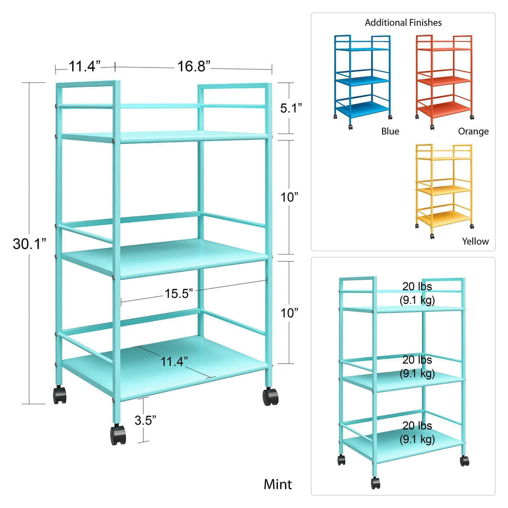 Blue Metal Rolling Cart A2983