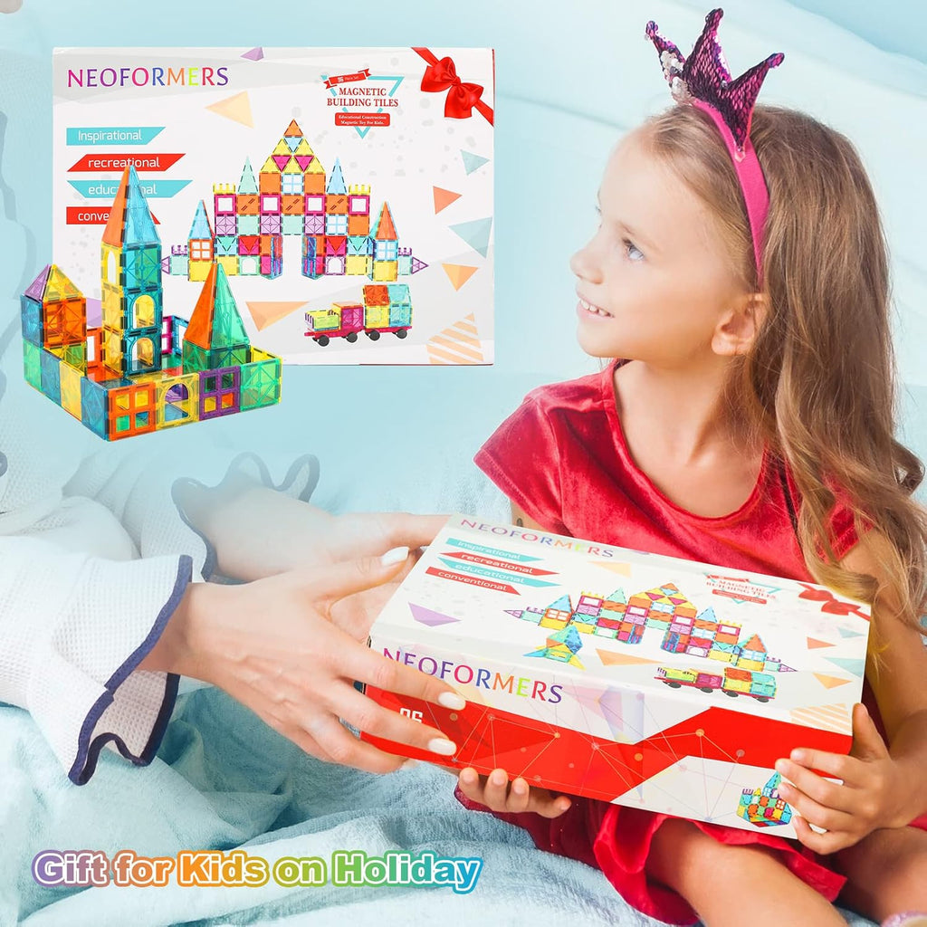 96 Pcs Magnetic Building Blocks with 2 Cars P383214