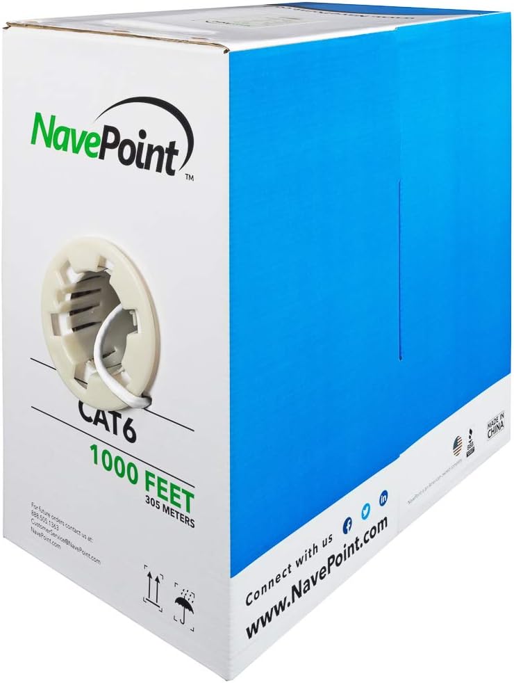 Cat6 1000ft Grey Solid Bulk Ethernet Cable I411155
