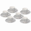 6 Coffee Cup & Saucer Set Porcelain D600