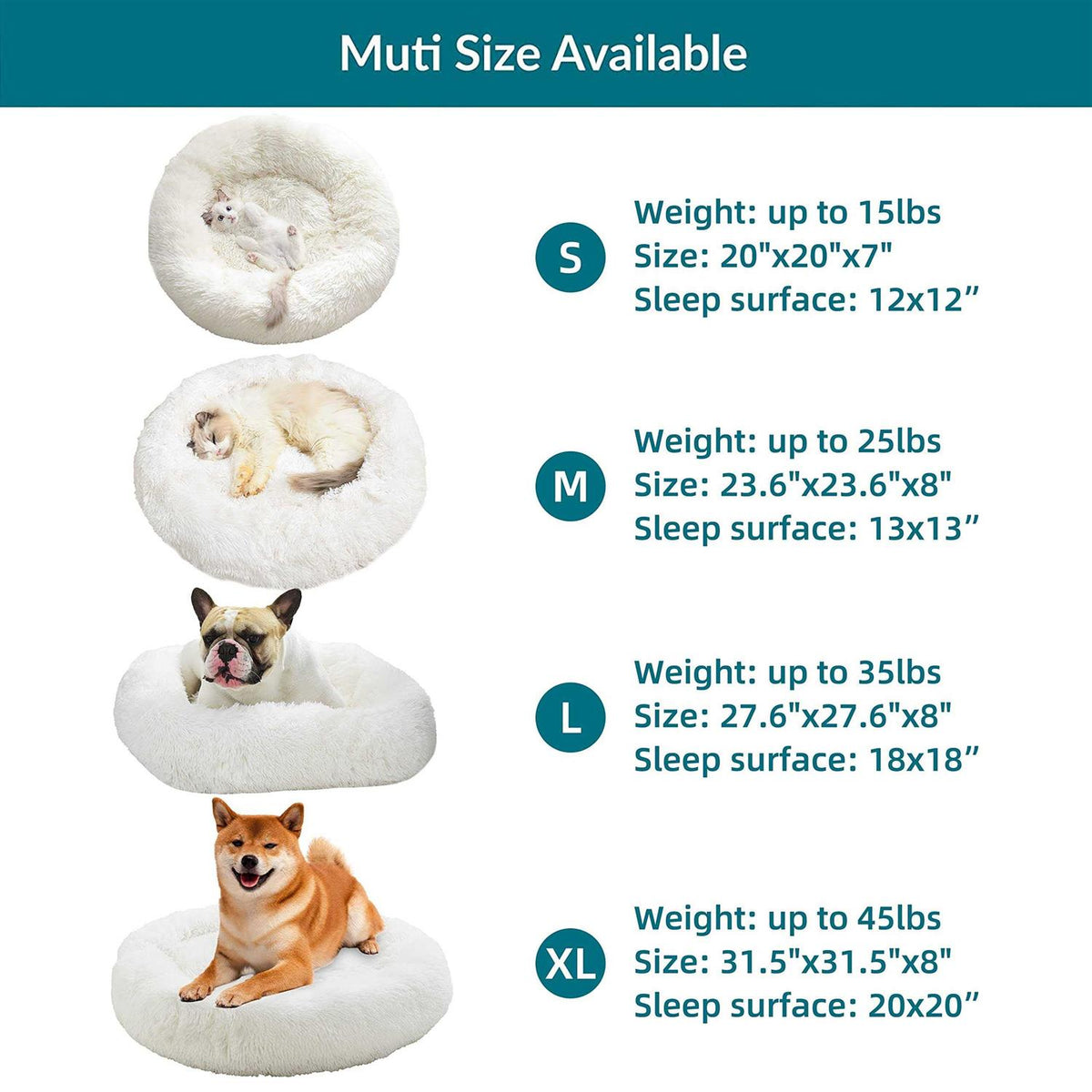 Washable Soft Plush Pet Bed D9949