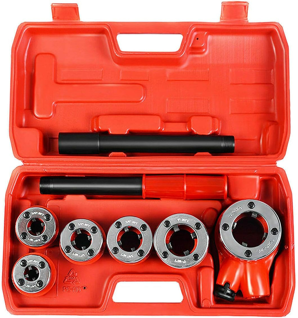 Ratchet Pipe Threader Kit Set with 6 Dies and Storage Case R9010
