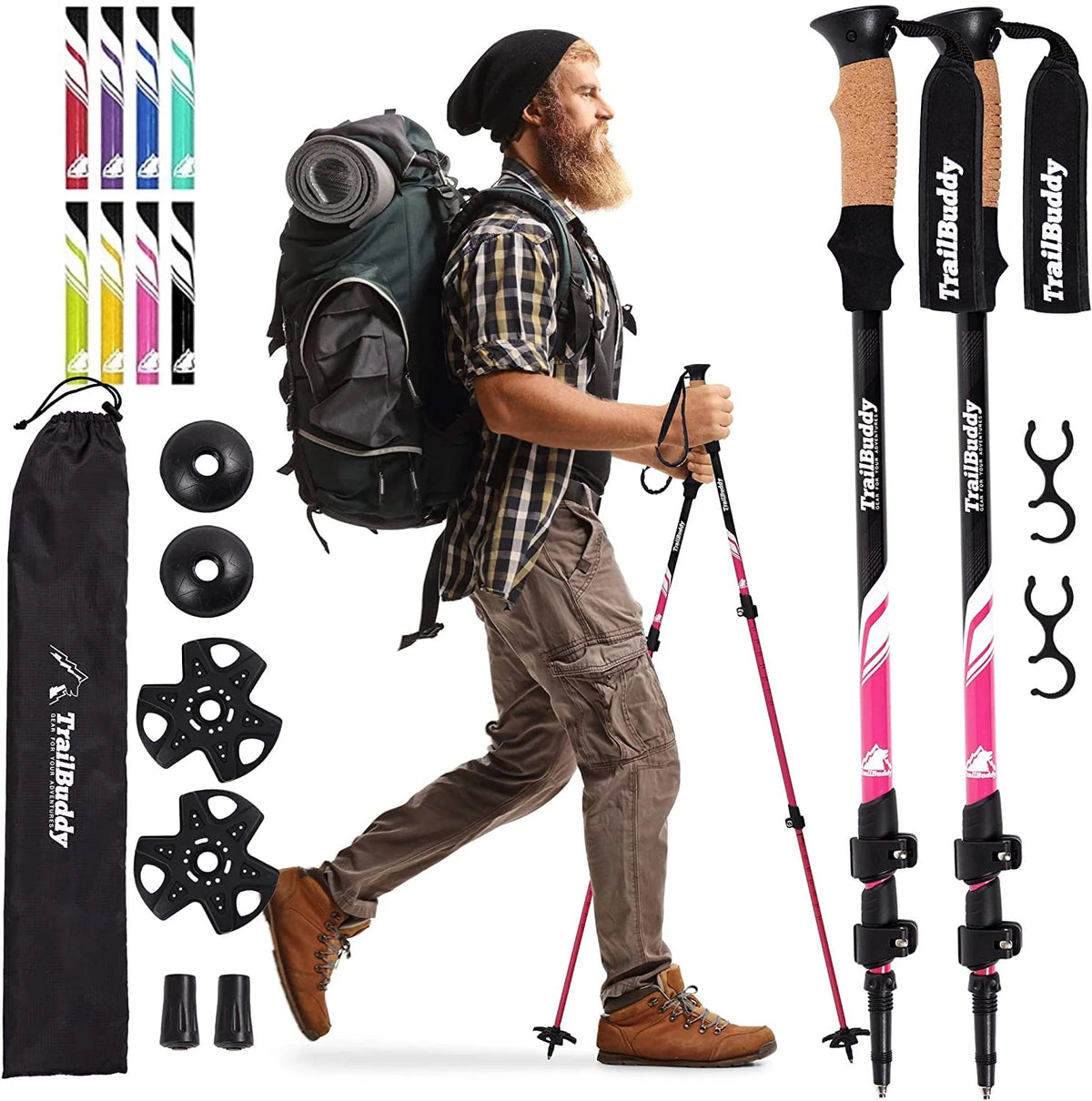 Lightweight Aluminum Adjustable Trekking Poles W38137