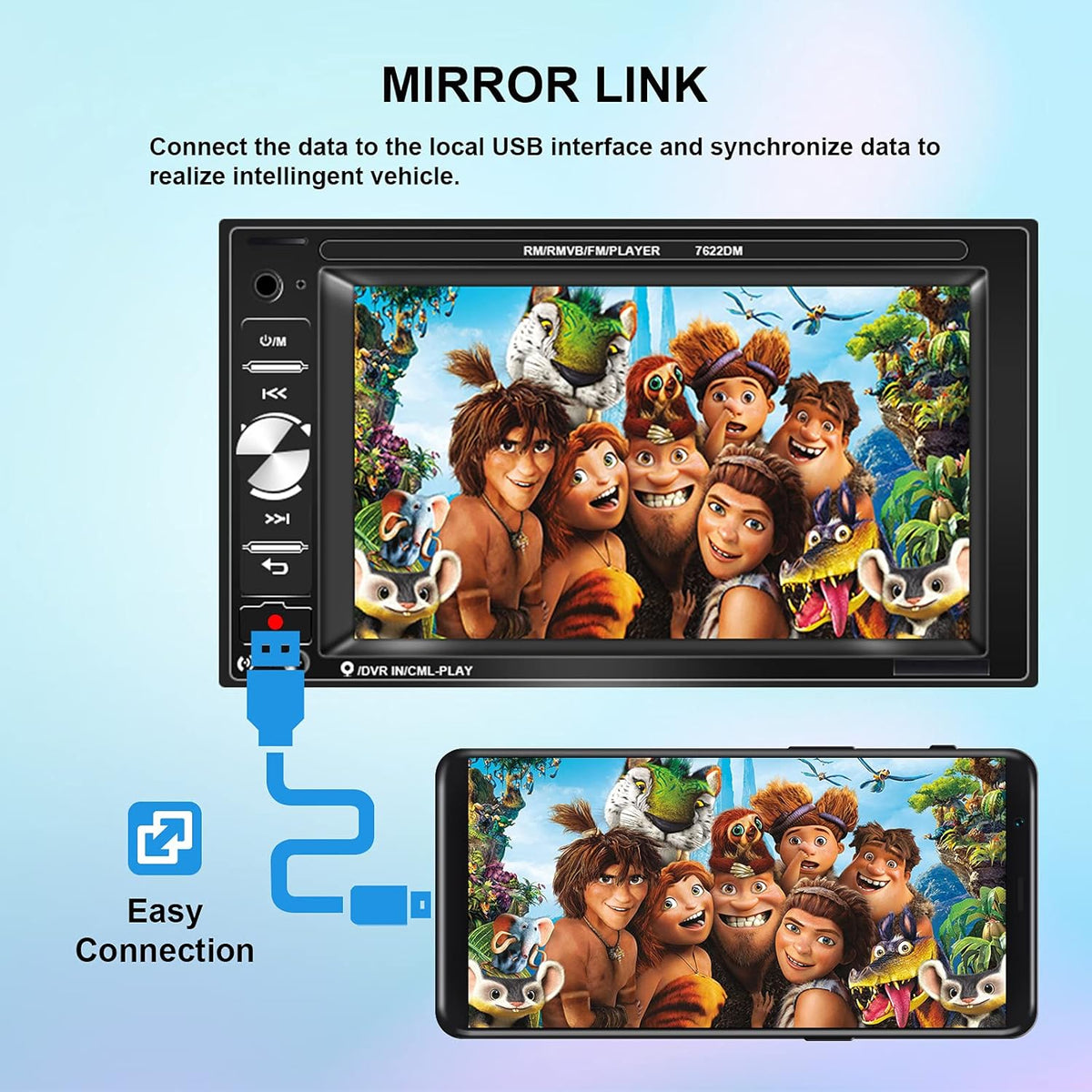 Double Din Car Stereo with Bluetooth 6.2 Inch Touch Screen G74228