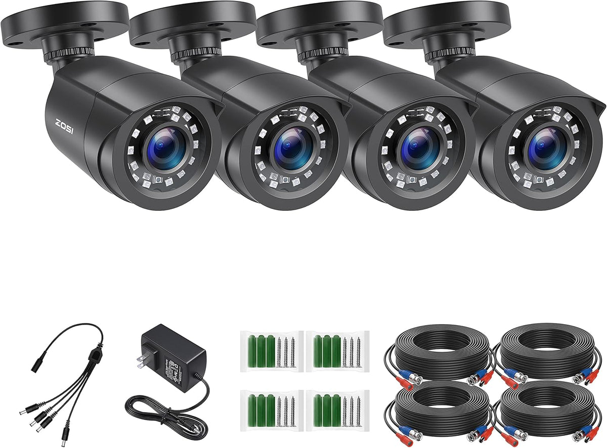 4 Pack 1080p HD Weatherproof Bullet Security Camera F953