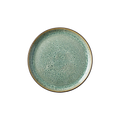 Black Green Stoneware Plate N711
