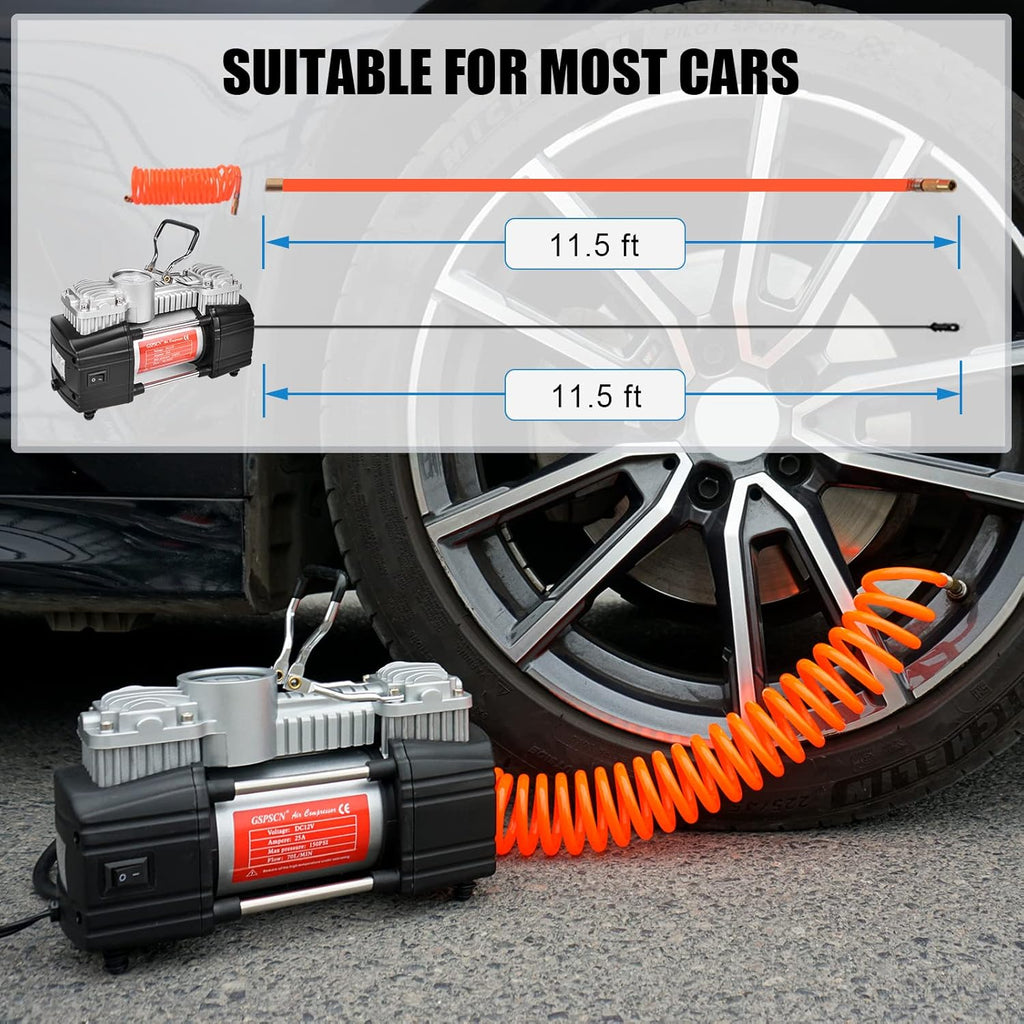 Portable Double Cylinder 12V 150 PSI Tire Inflator Z525