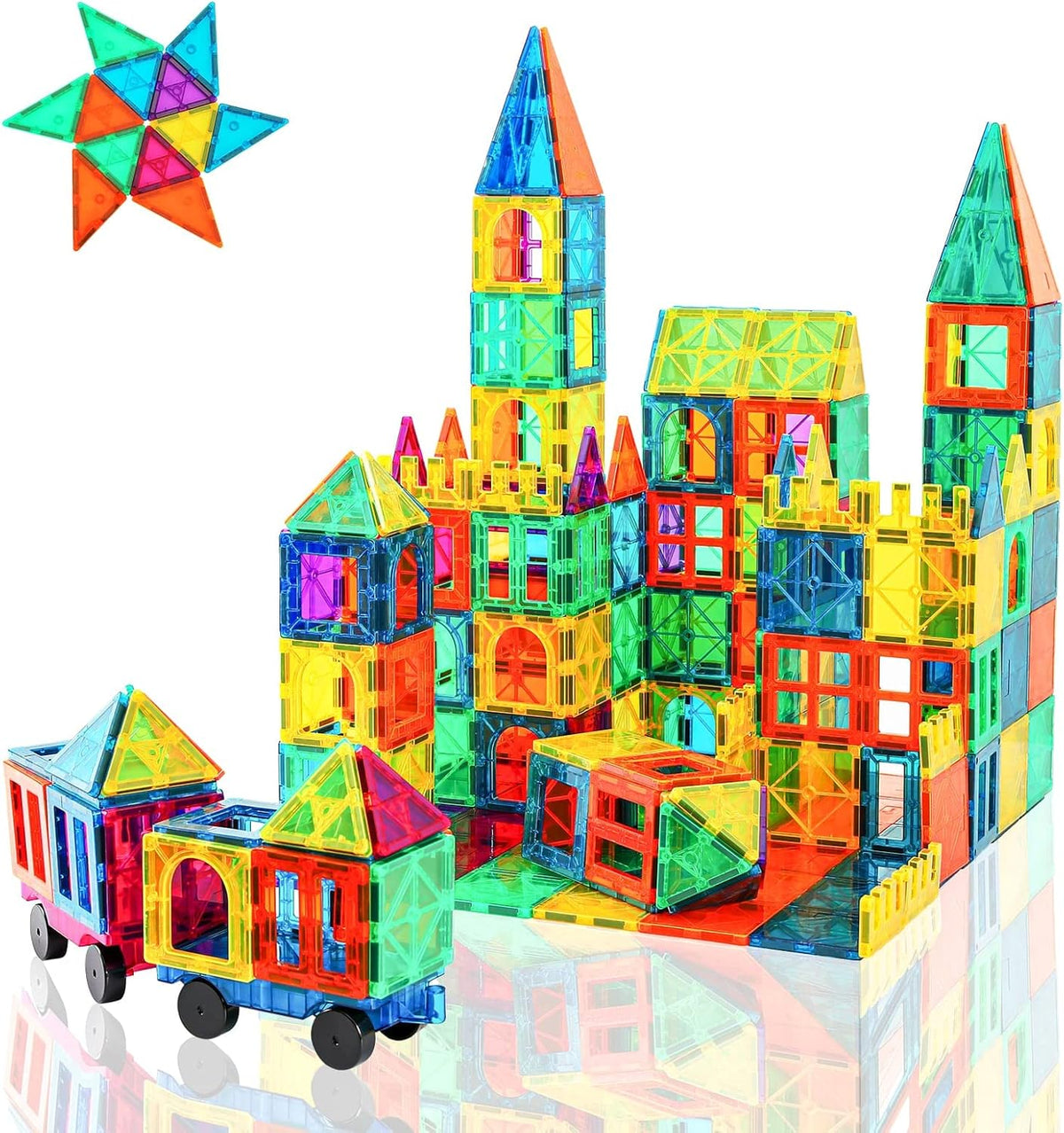 96 Pcs Magnetic Building Blocks with 2 Cars P383214