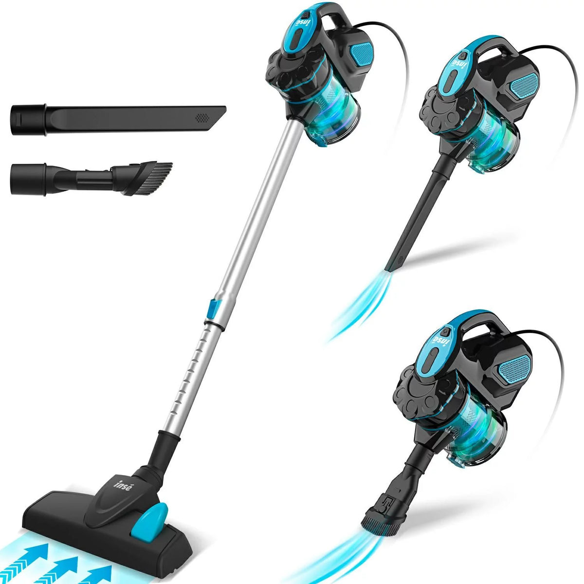 Corded Stick Vacuum Cleaner, 16kPa 2 in 1 Lightweight Bagless Handheld Vacuum, Blue X130714