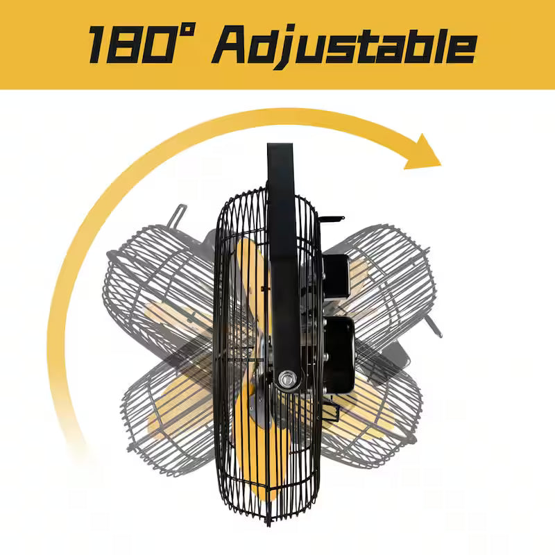 Yellow 12 in. 3-Speeds Wall Fan with Metal Structure R992090