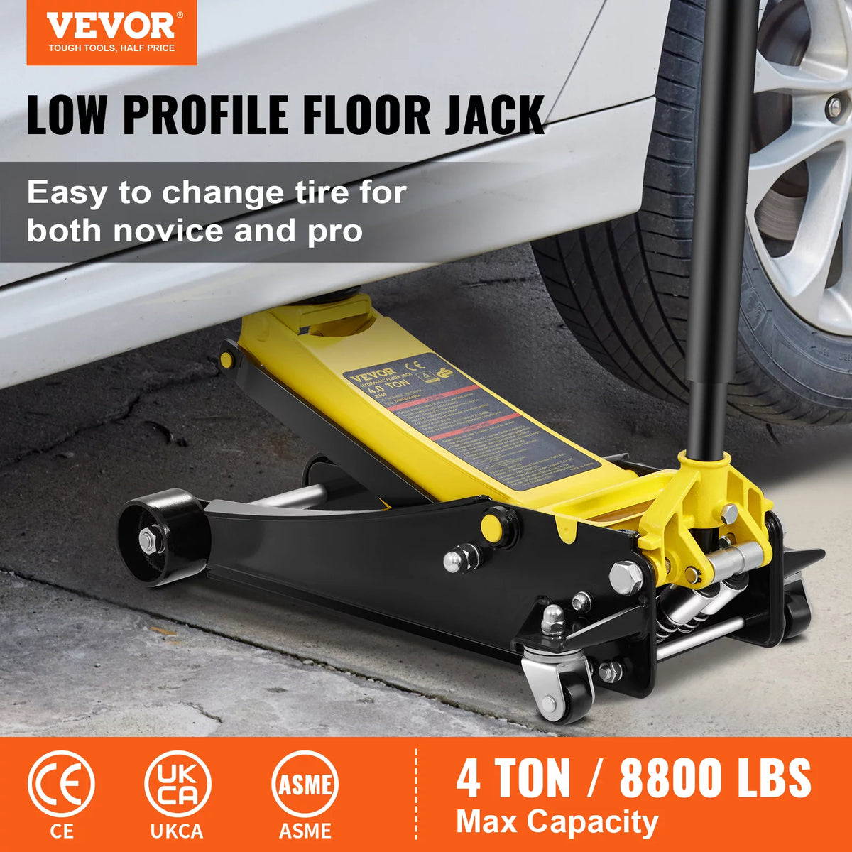 4 Ton Heavy Duty Steel Floor Jack J19748