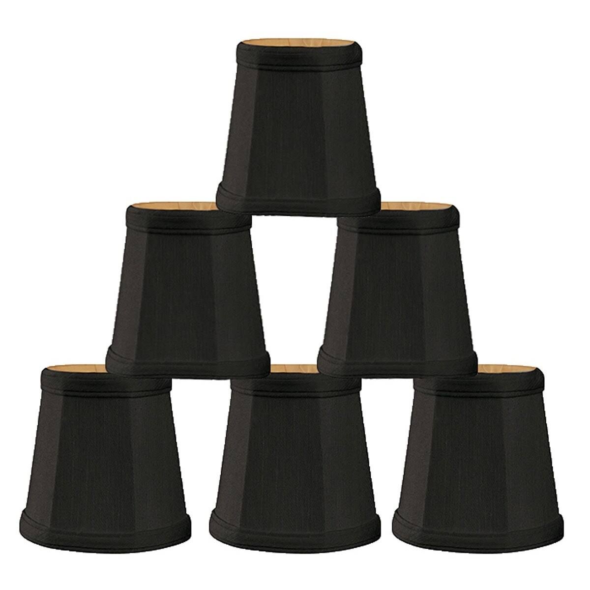 Silk Empire Candelabra Shade Set of 6 Black Gold Q566594