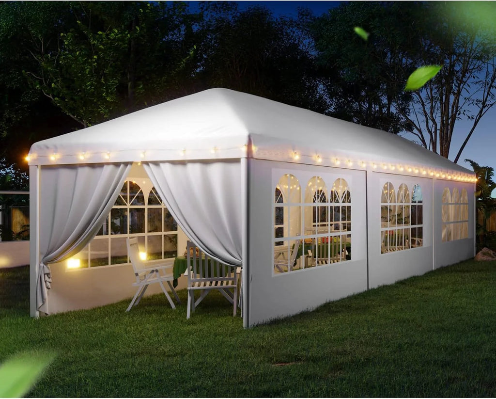 10x30 ft Outdoor Canopy Gazebo with 8 Sidewall 2 Zipper Door X74477