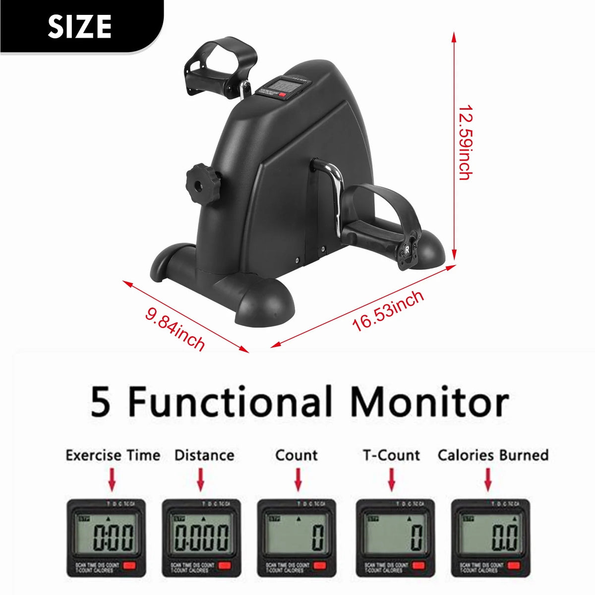 Mini Exercise Bike Pedal Exerciser with LCD Screen N56983