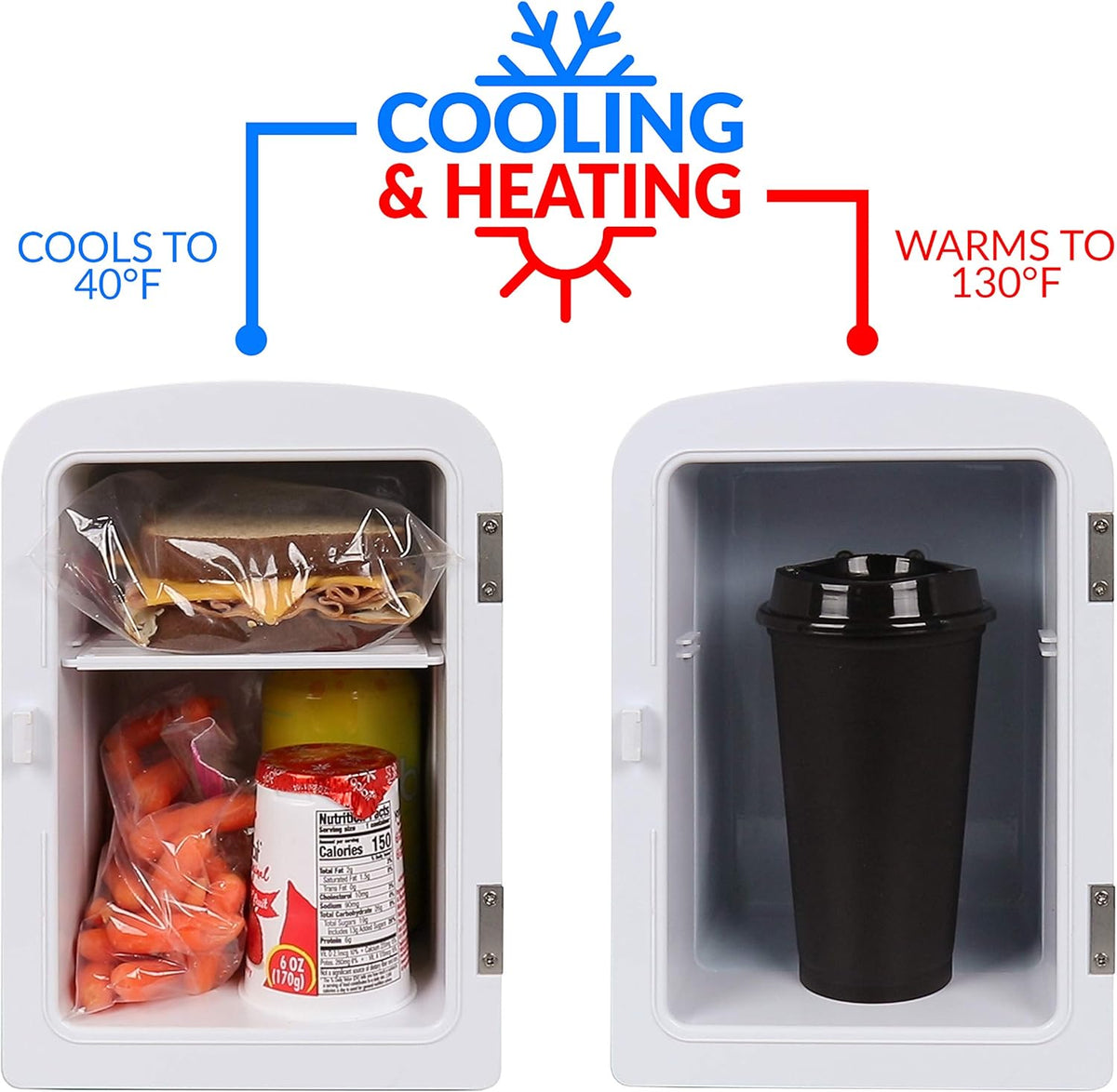 6-Can Mini Refrigerator with Carry Handle U26303
