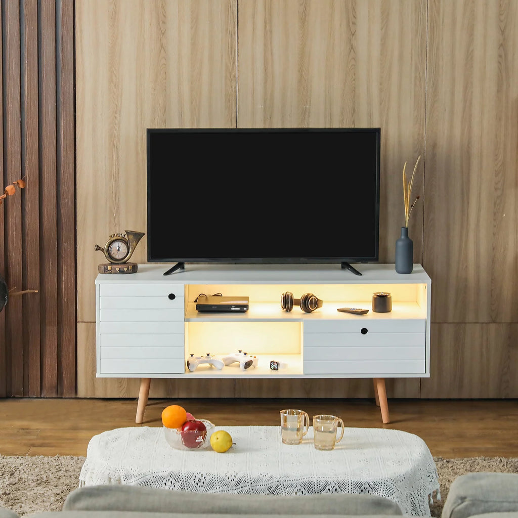 LED TV Stand with Drawers Storage Media Console M453926