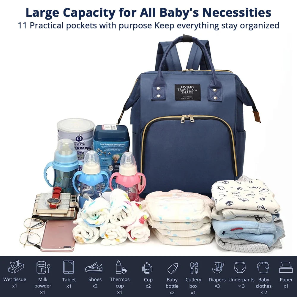Diaper Bag Backpack with Insulated Pockets U42218