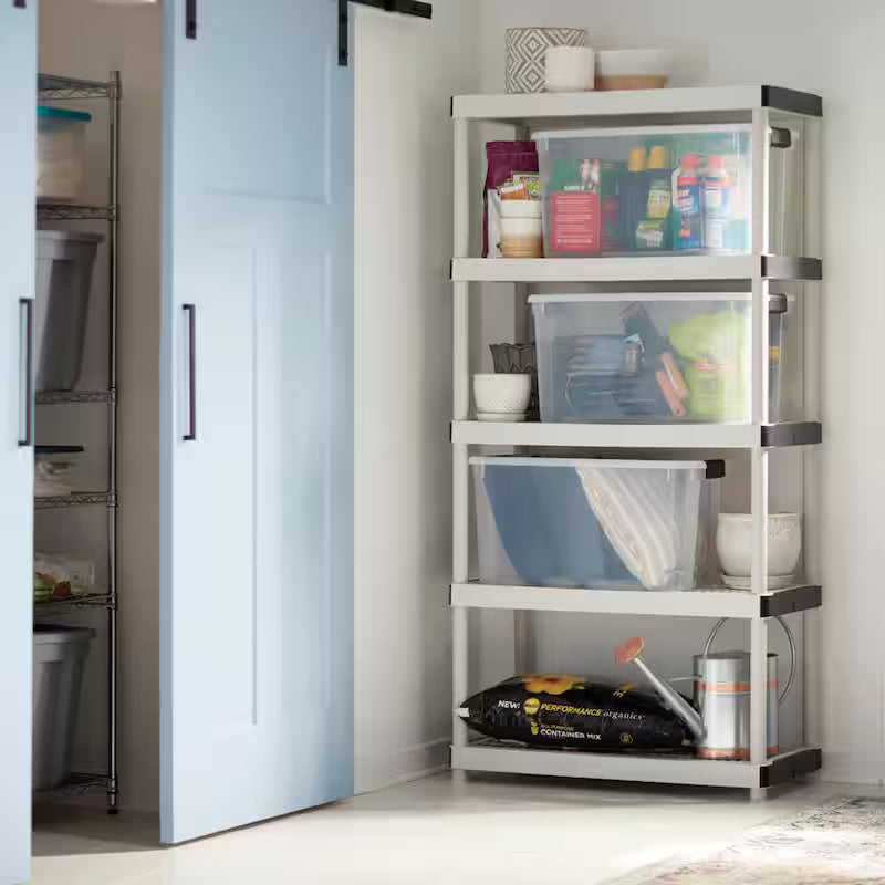 5-Tier Plastic Garage Storage Shelving Unit in Gray T58042
