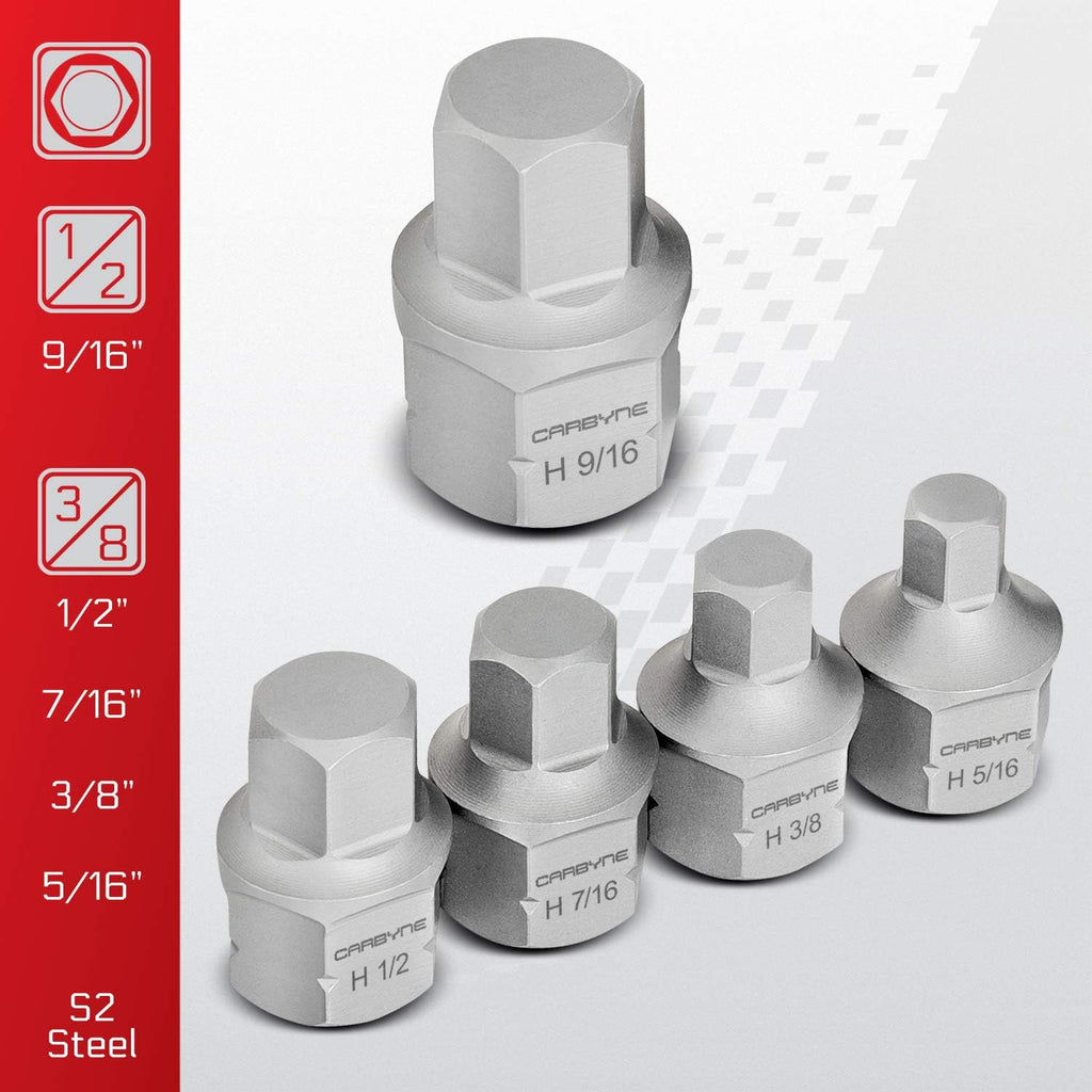 9 Piece SAE Hex Bit Socket Set S-2 Steel R79364