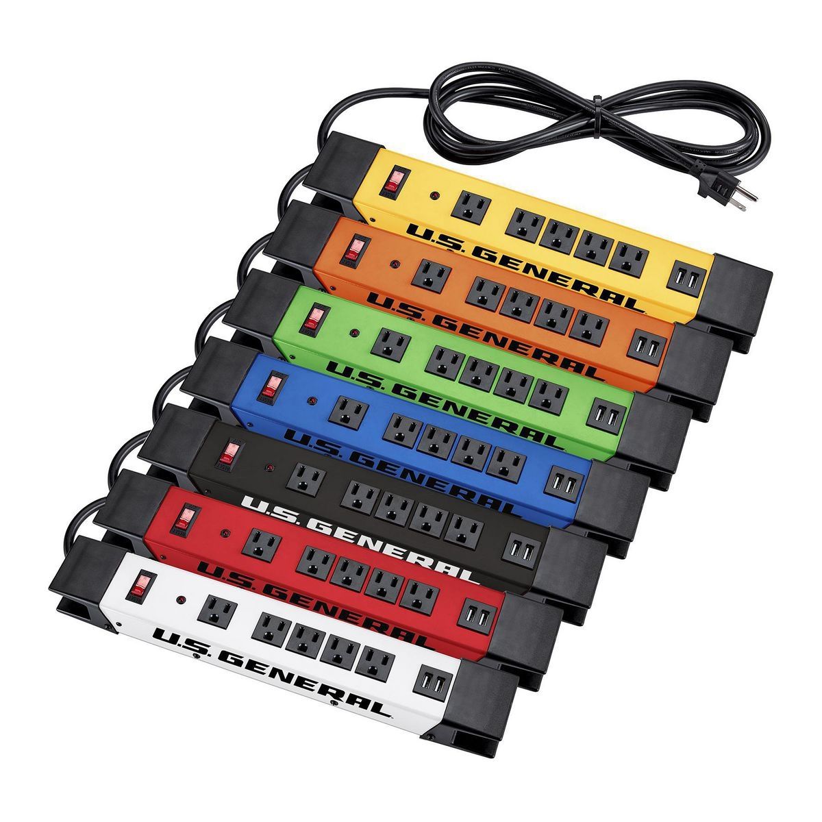 5-Outlet Magnetic Power Strip with 2 USB Ports R160922