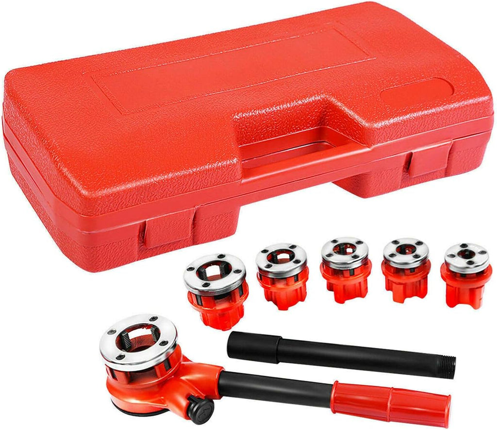Ratchet Pipe Threader Kit Set with 6 Dies and Storage Case R9010