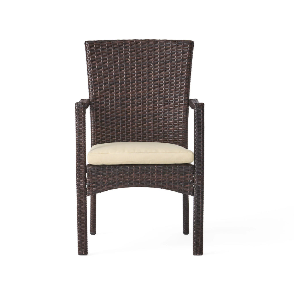 Multibrown Wicker Outdoor Dining Chair Set of 2 L505715
