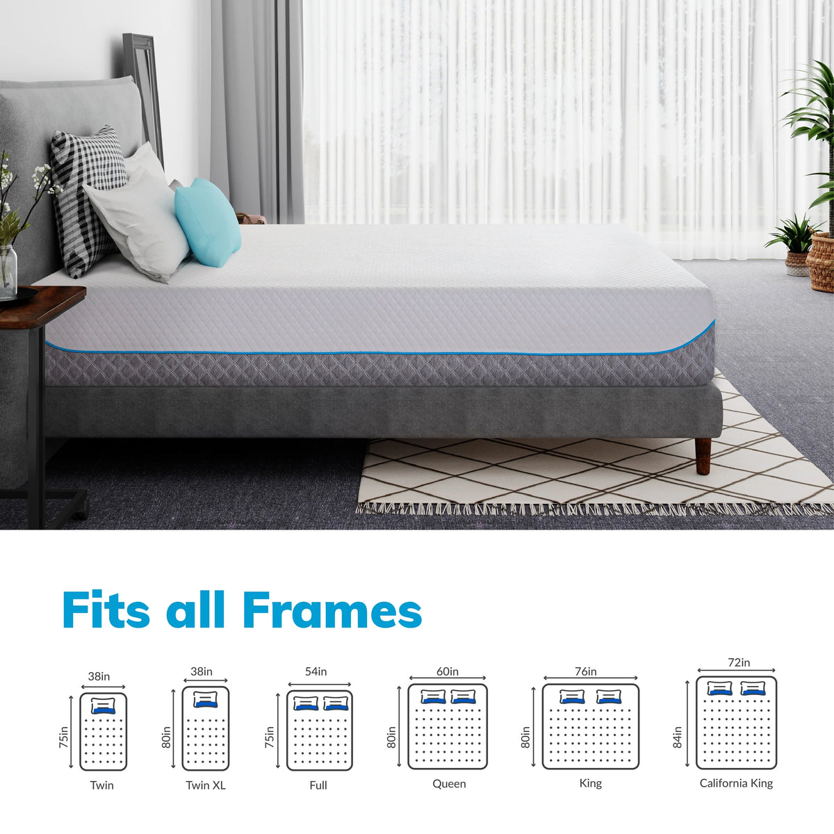 12 inch Gel Memory Foam Mattress, Full Size U96049
