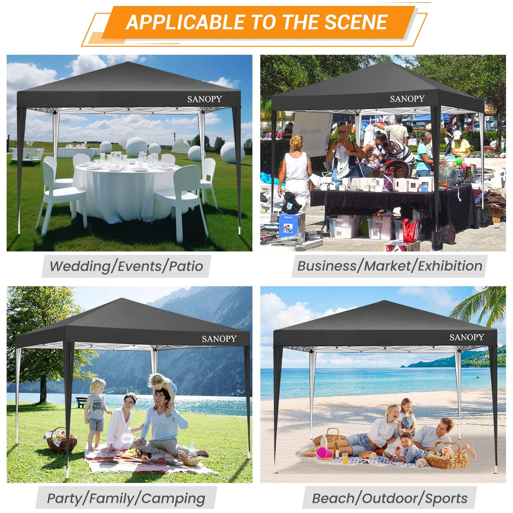 10'x10' Pop Up Canopy Tent with Sandbag & Carrying Bag, Khaki U8000