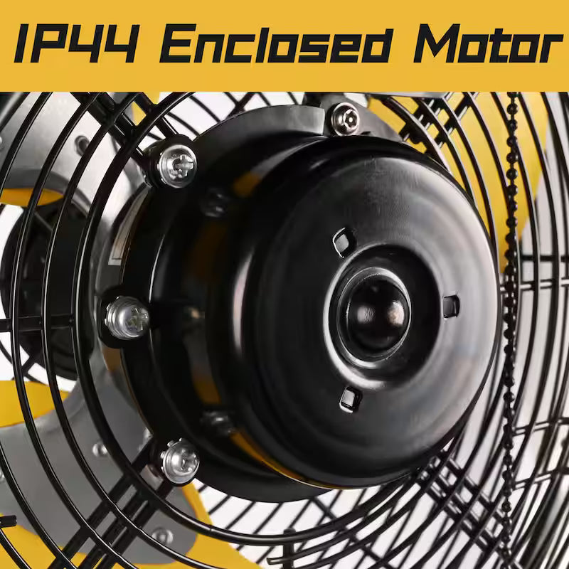 Yellow 12 in. 3-Speeds Wall Fan with Metal Structure R992090