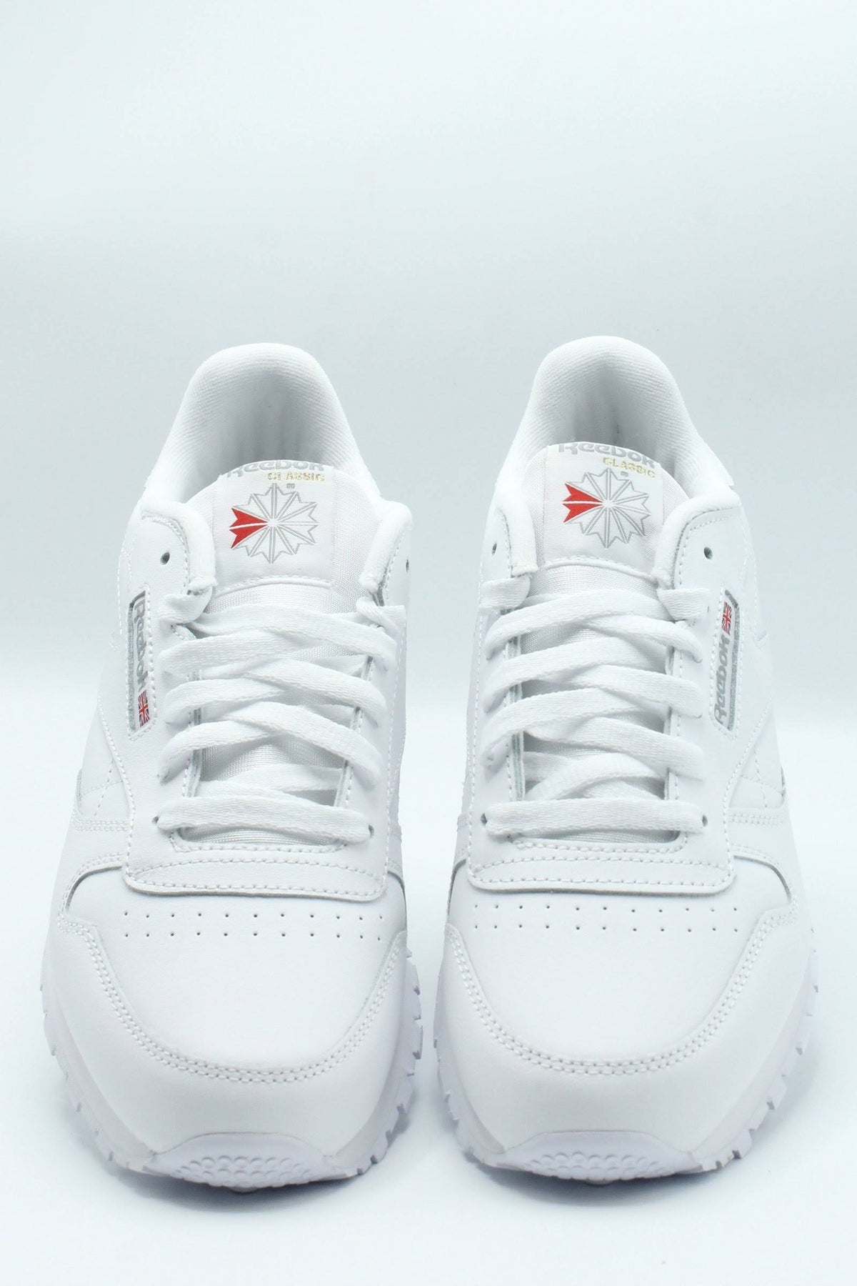 White Leather Trainers Q8218