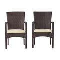 Multibrown Wicker Outdoor Dining Chair Set of 2 L505715