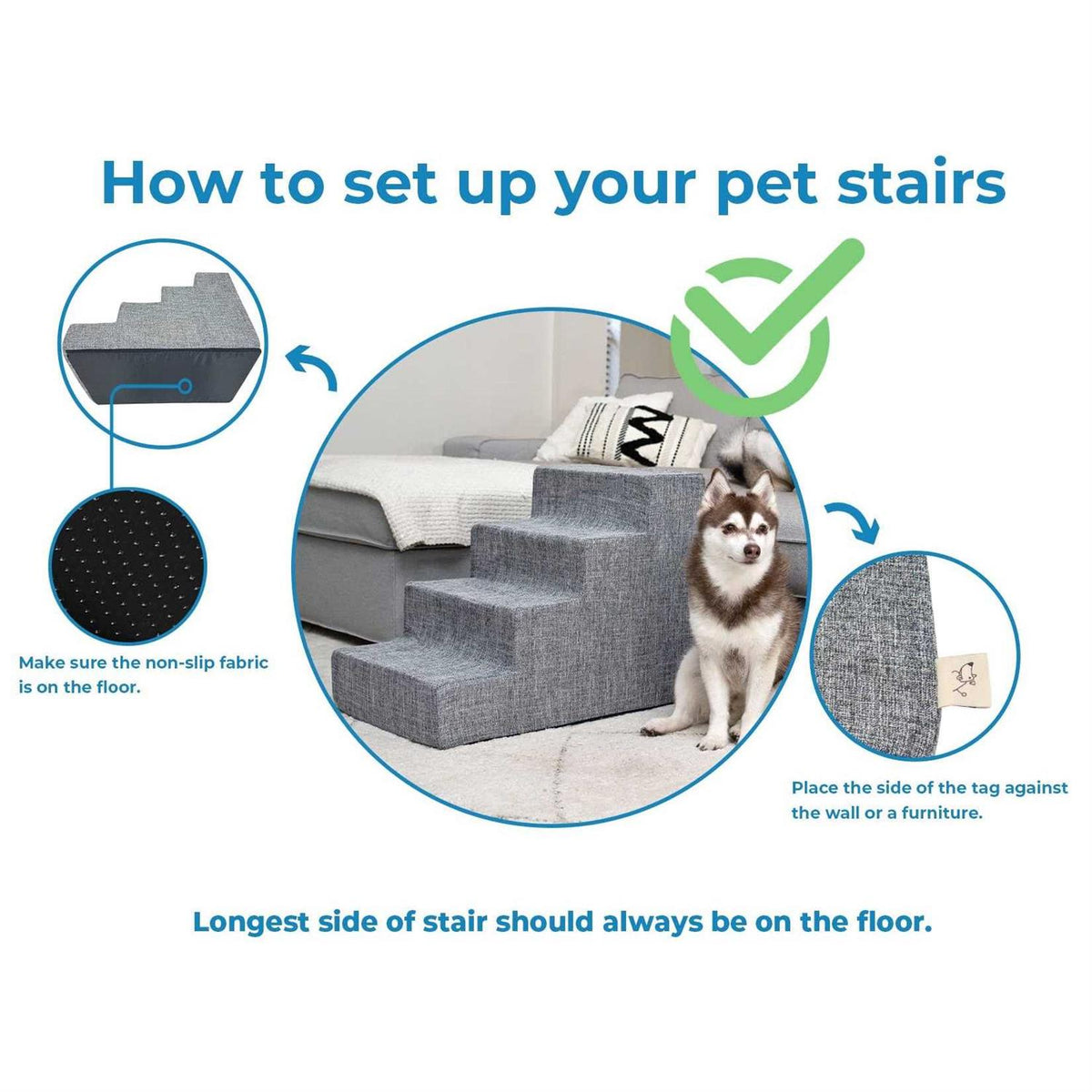 Foldable Pet Steps with CertiPUR-US Certified Foam P684479