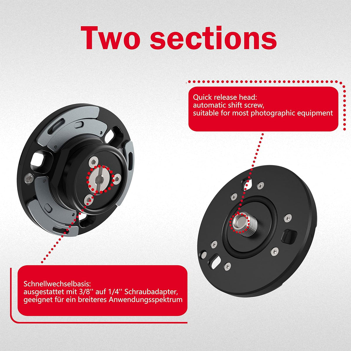 Quick Release Plate with 1/4 3/8 Screw V6154
