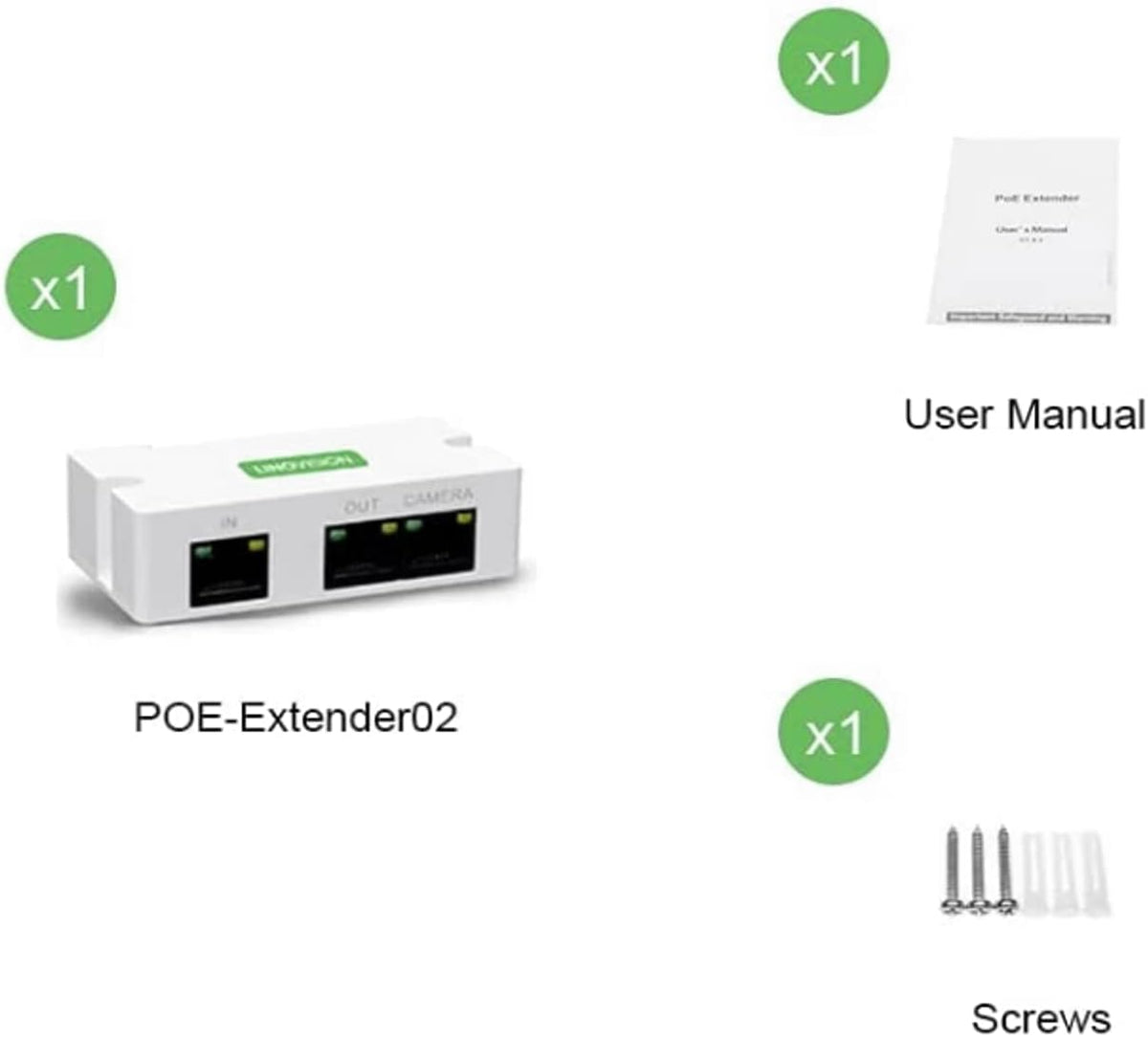 2 Port POE Extender Up to 1000ft Pack of 2 F987