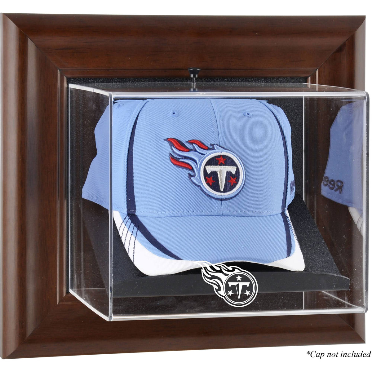 Brown Framed Wall-Mountable Baseball Cap Display Case E765768
